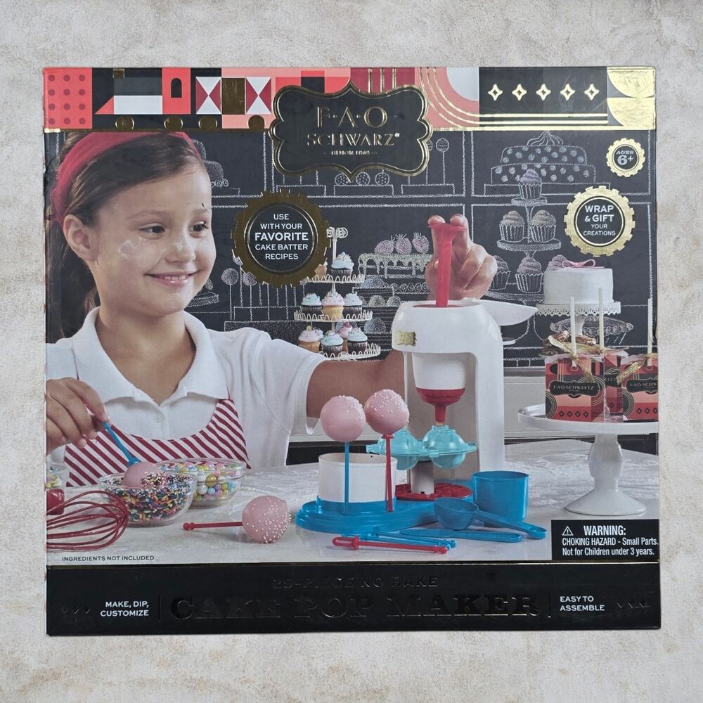FAO Schwarz Cake Me Away 29-Piece No Bake Cake Pop Maker New Sealed Parts